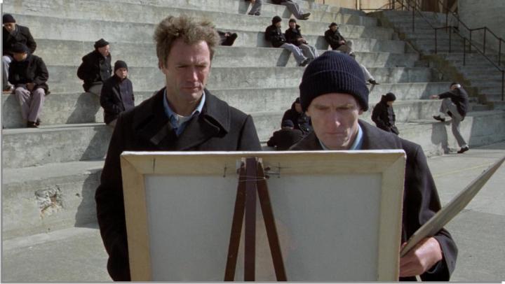 Clint Eastwood and Roberts Blossom in Escape from Alcatraz (1979)