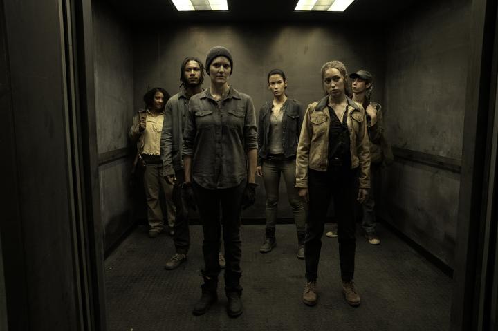 Maggie Grace, Alycia Debnam-Carey, Danay Garcia, and Colby Hollman at an event for The Holding (2021)