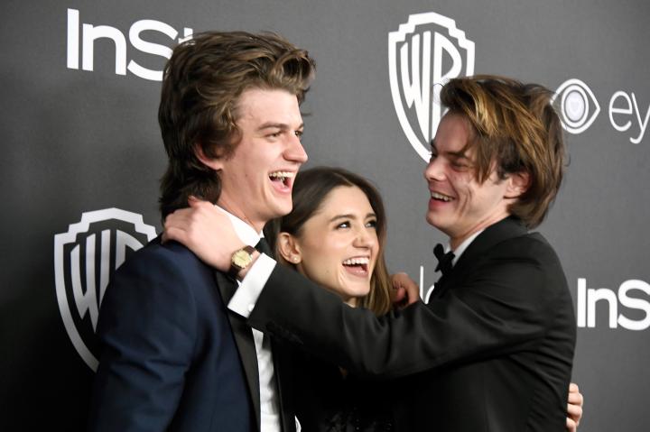 Natalia Dyer, Charlie Heaton, and Joe Keery at an event for Stranger Things (2016)